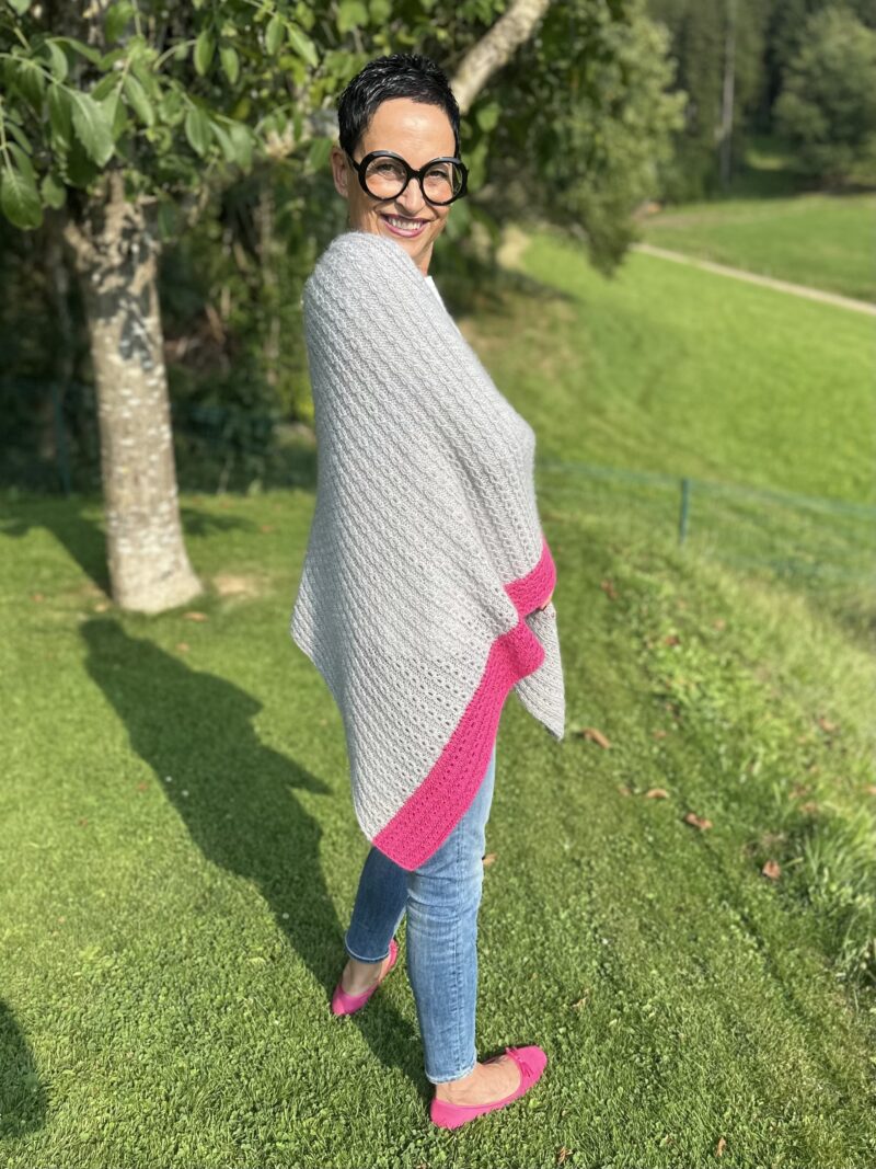 ROS-Vneck-Shawl - zweifarbig – Bild 5