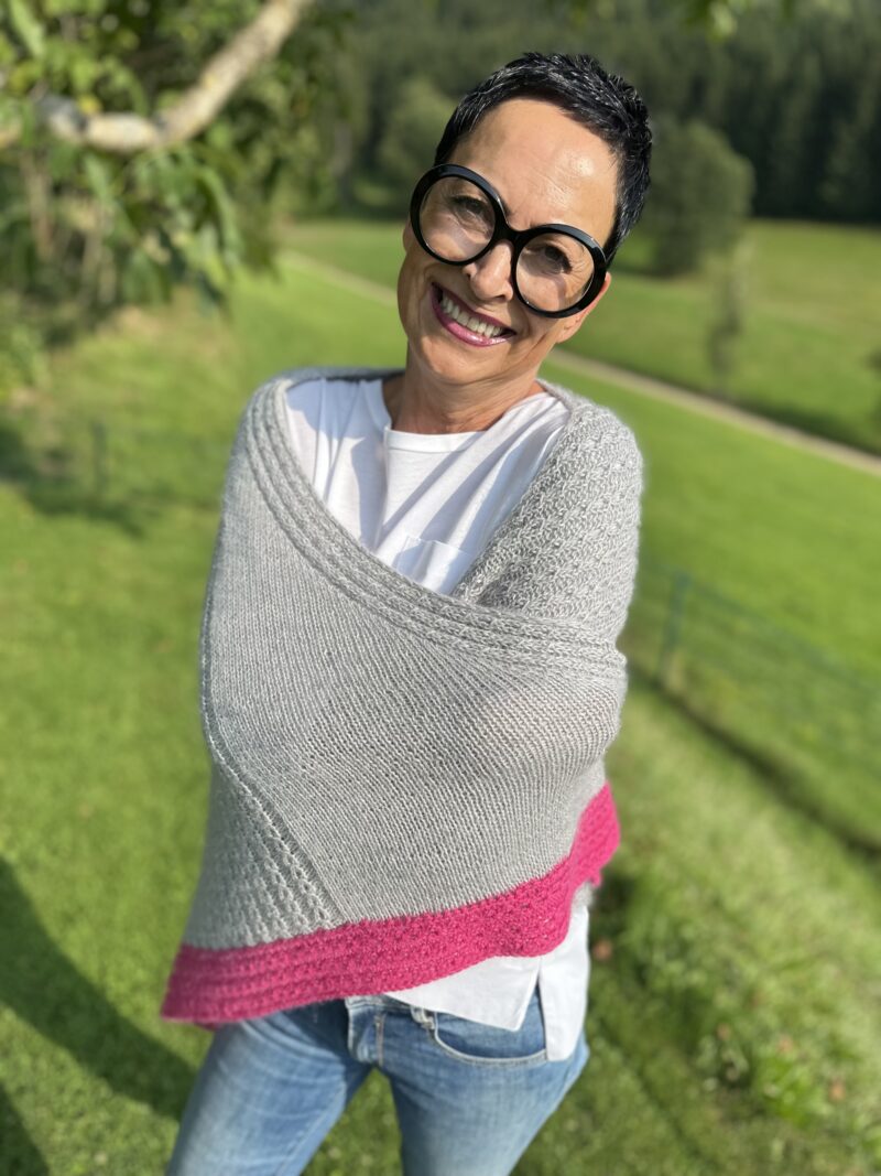 ROS-Vneck-Shawl - zweifarbig – Bild 3