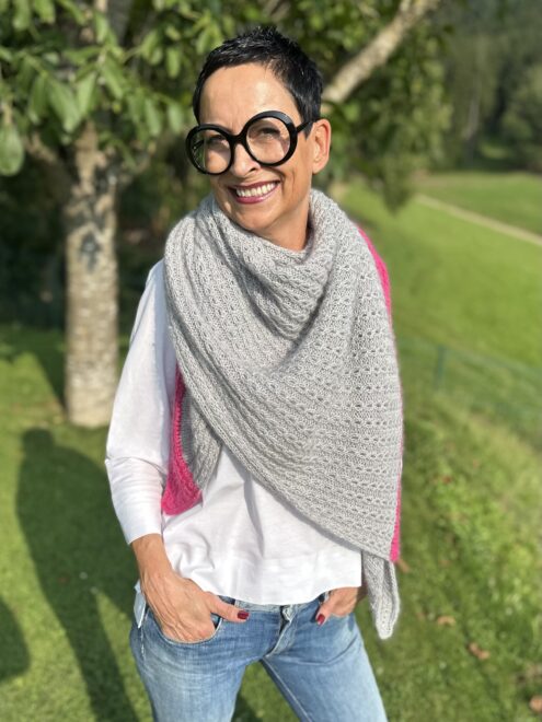 Garnpaket: ROS V-Shawl - zweifarbig