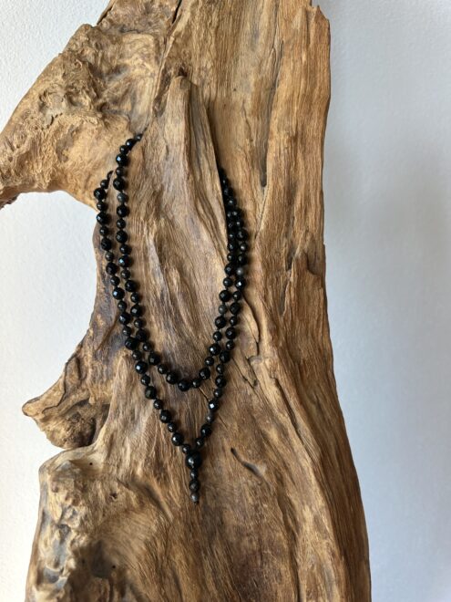 Mala ONYX - SILVER OBSIDIAN 6/8 mm