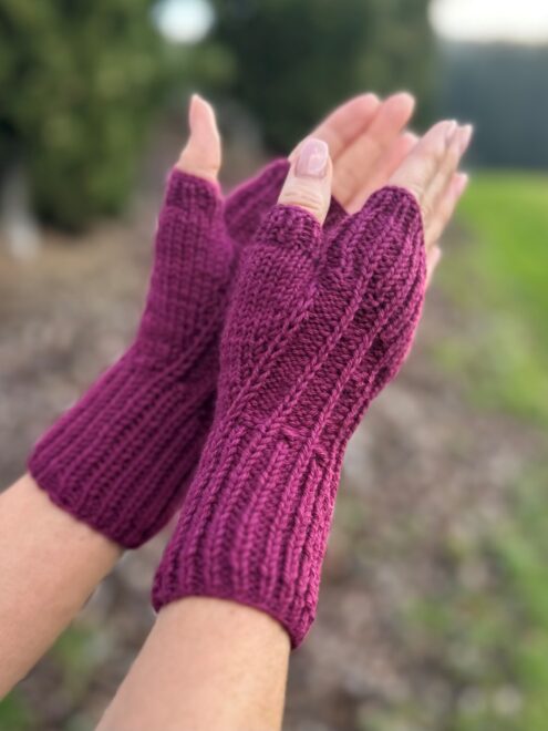 RAMSAY fingerless mittens (Handstulpen), dt./engl.